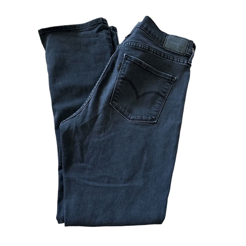 Levi’s Sz 31 Black Straight Leg Ankle Shaping High Waist Relaxed Denim Jean Pant